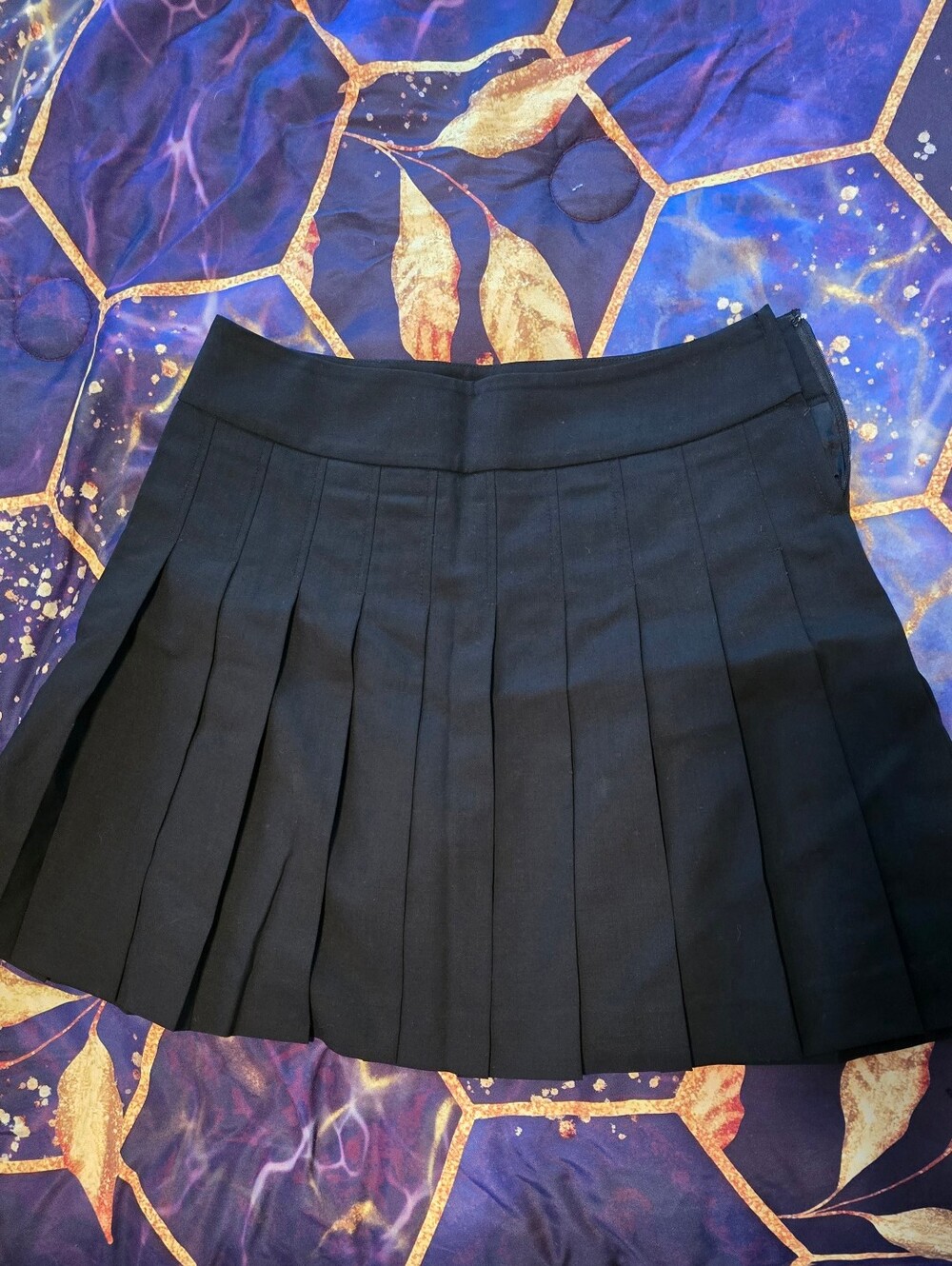 J. Crew Black Pleated Mini Skirt